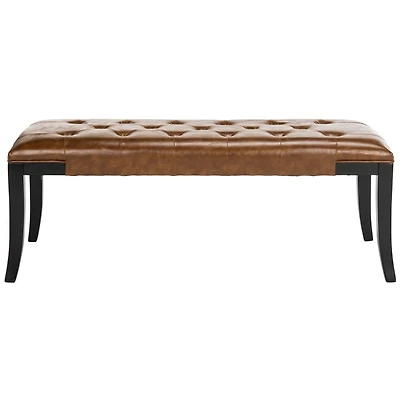 Saddle Brown Faux Leather Lenora Bench