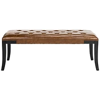 Saddle Brown Faux Leather Lenora Bench