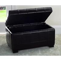 Brown Faux Leather Tina Upholstered Storage Bench