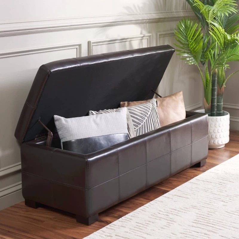 Faux Leather Maiden Storage Bench