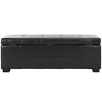 Black Faux Leather Maiden Storage Bench