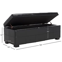 Black Faux Leather Maiden Storage Bench