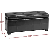 Black Faux Leather Maiden Storage Bench