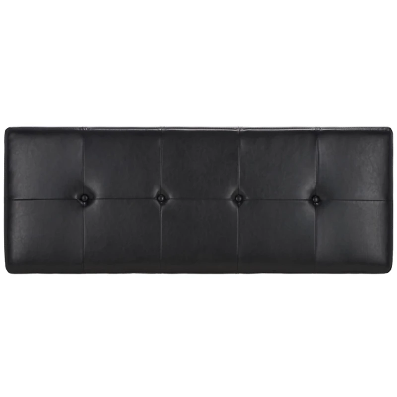 Black Faux Leather Maiden Storage Bench
