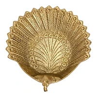 Gold Metal Peacock Trinket Tray