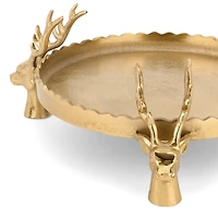 Round Gold Deer Decorative Tray