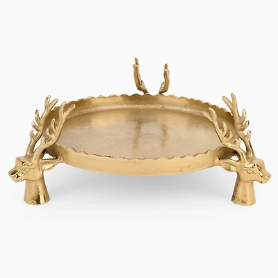 Round Gold Deer Decorative Tray