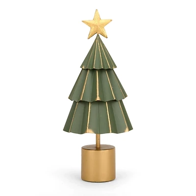Green and Gold Metal Tree Figurine