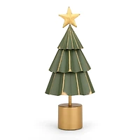 Green and Gold Metal Tree Figurine, 12 in.