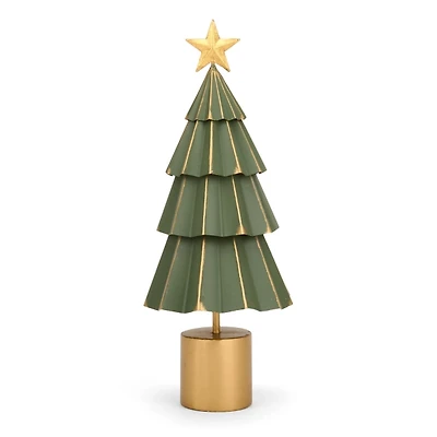Green and Gold Metal Tree Figurine, 17 in.