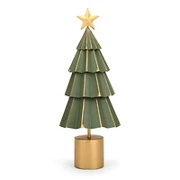 Green and Gold Metal Tree Figurine, 17 in.