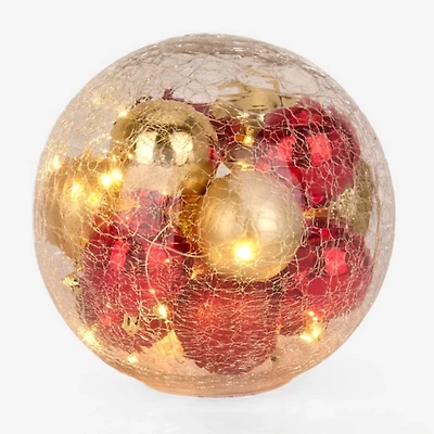 LED Crackle Glass Christmas Ornament Statue