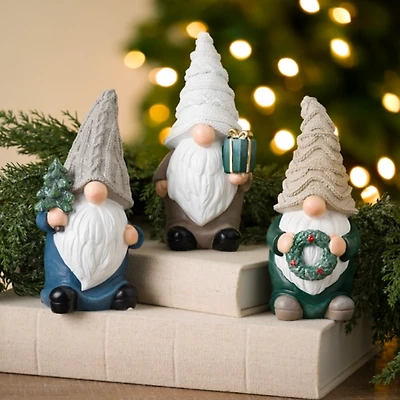 Christmas Gnome Figurines, Set of 3