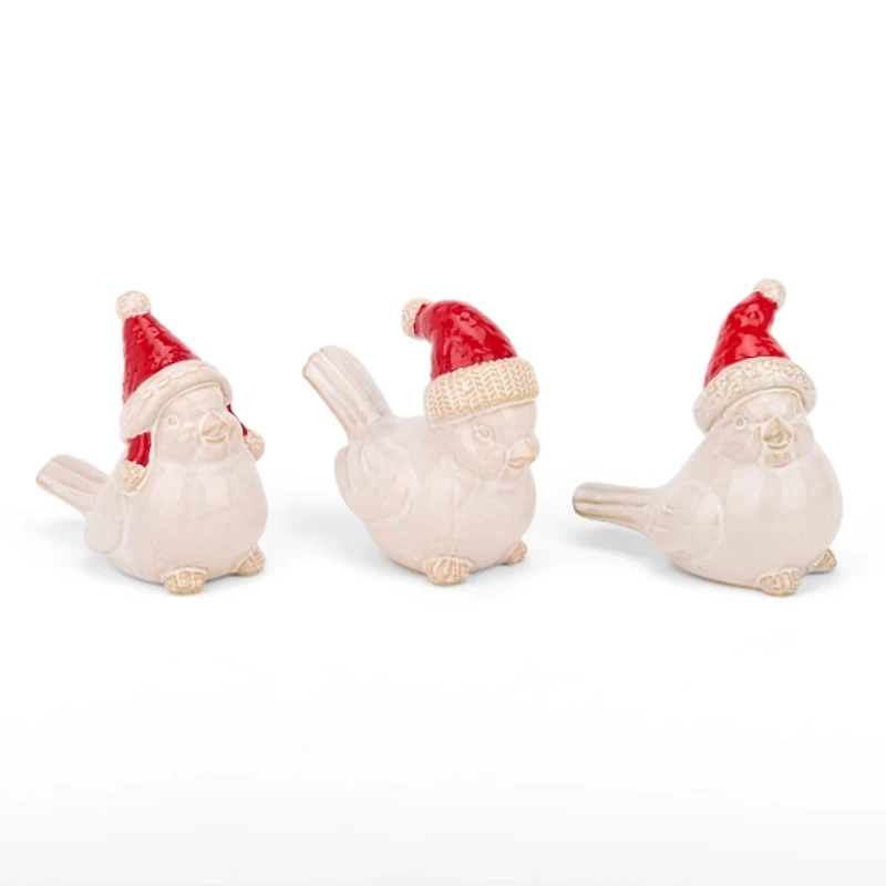 Ceramic Joy Bird Figurines, Set of 3