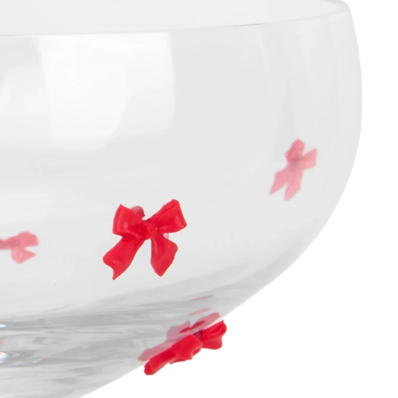 Red Bow Coupe Glasses, Set of 4