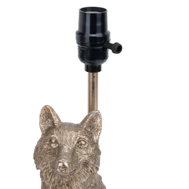 Silver Leaf Fox Table Lamp