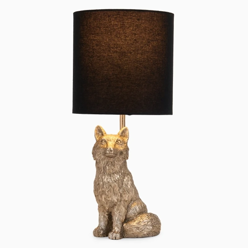 Silver Leaf Fox Table Lamp