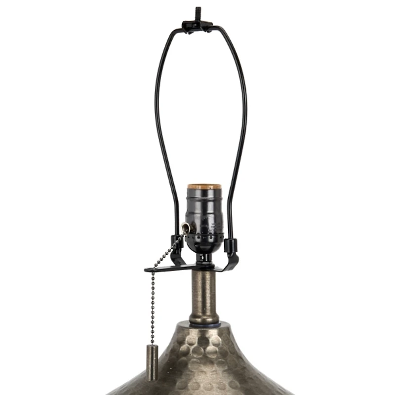 Silver Hammered Metal Table Lamp