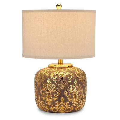 Gold Shimmer Damask Lillian Table Lamp