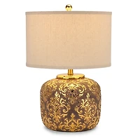 Gold Shimmer Damask Lillian Table Lamp
