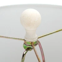 Distressed Ivory & Gold Column Table Lamp