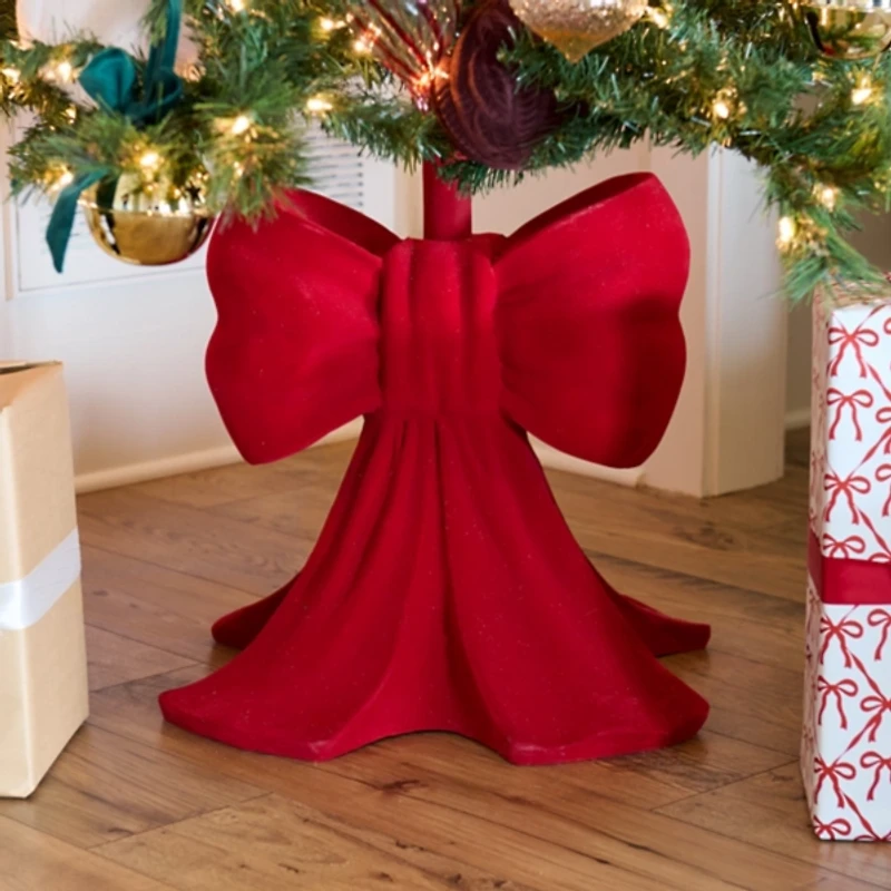 Red Bow Christmas Tree Base