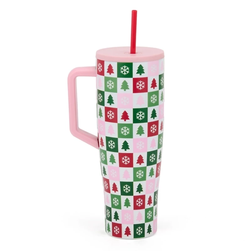 Checkered Christmas 40 oz Tumbler