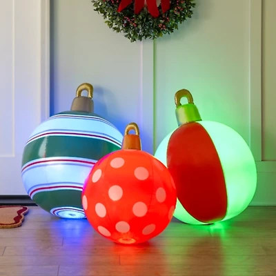 LED Inflatable Christmas Ornaments, Set of 3