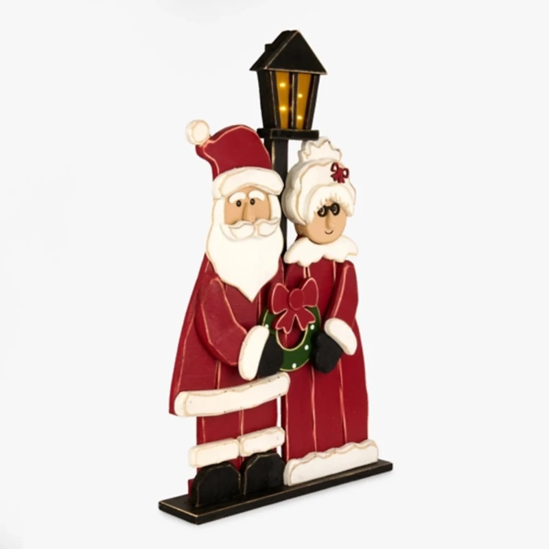 LED Holly Mr. and Mrs. Claus Porch Statue