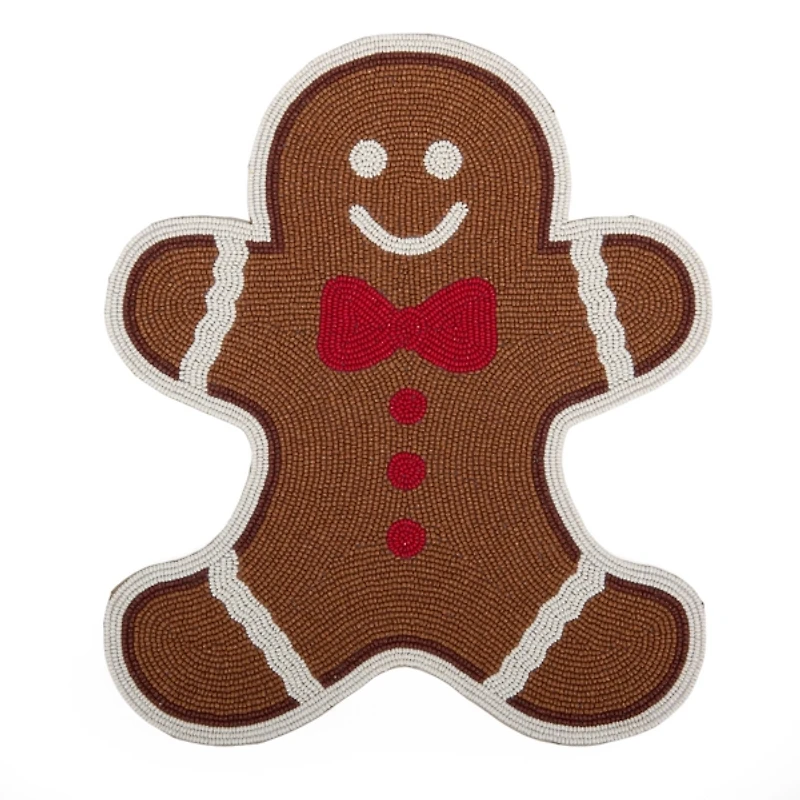 Gingerbread Boy Beaded Placemat