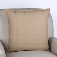 Taupe Cotton Puffer Pillow