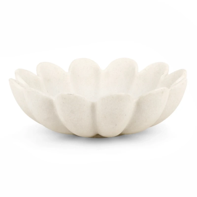 Faux Marble Petal Decorative Bowl
