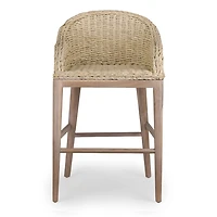 Whitewash Woven Rattan Counter Stool