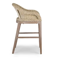 Whitewash Woven Rattan Counter Stool
