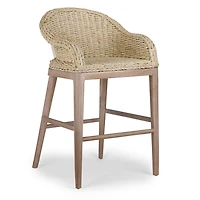 Whitewash Woven Rattan Counter Stool