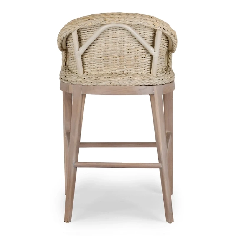 Whitewash Woven Rattan Counter Stools, Set of 2