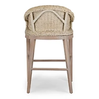 Whitewash Woven Rattan Counter Stools, Set of 2