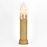 LED Gold Glitter Blow Mold Outdoor Candle, 24 in.