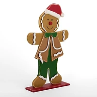 Cheerful Gingerbread Man Porch Statue
