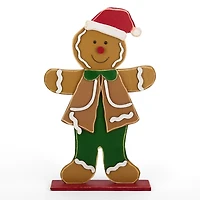 Cheerful Gingerbread Man Porch Statue