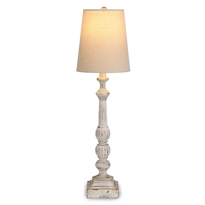 Natural Whitewash Ribbed Buffet Lamp
