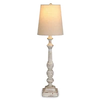 Natural Whitewash Ribbed Buffet Lamp