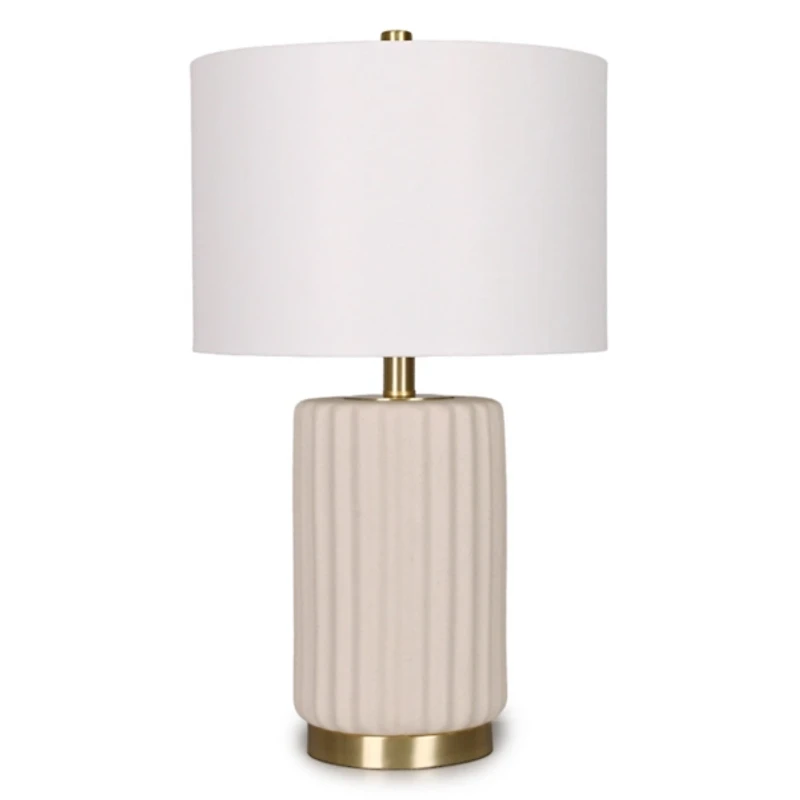 Cream Ceramic Ribbed Ella Table Lamp