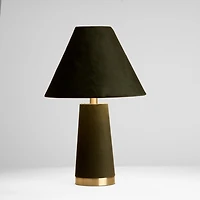 Dark Green Velvet Monochrome Table Lamp