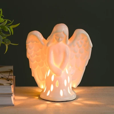 White Ceramic Angel Tabletop Night Light