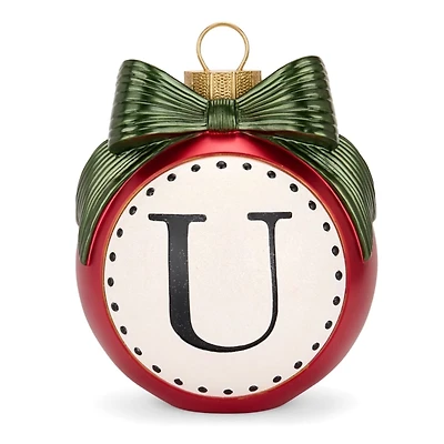 Red & Green Monogram U Christmas Ornament Statue