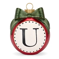 Red & Green Monogram U Christmas Ornament Statue