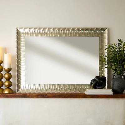 Polished Champagne Profile Wall Mirror, 30x42