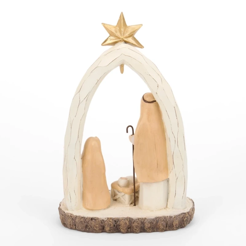 Ivory Carved Nativity Scene with Star Figurine
