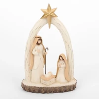 Ivory Carved Nativity Scene with Star Figurine